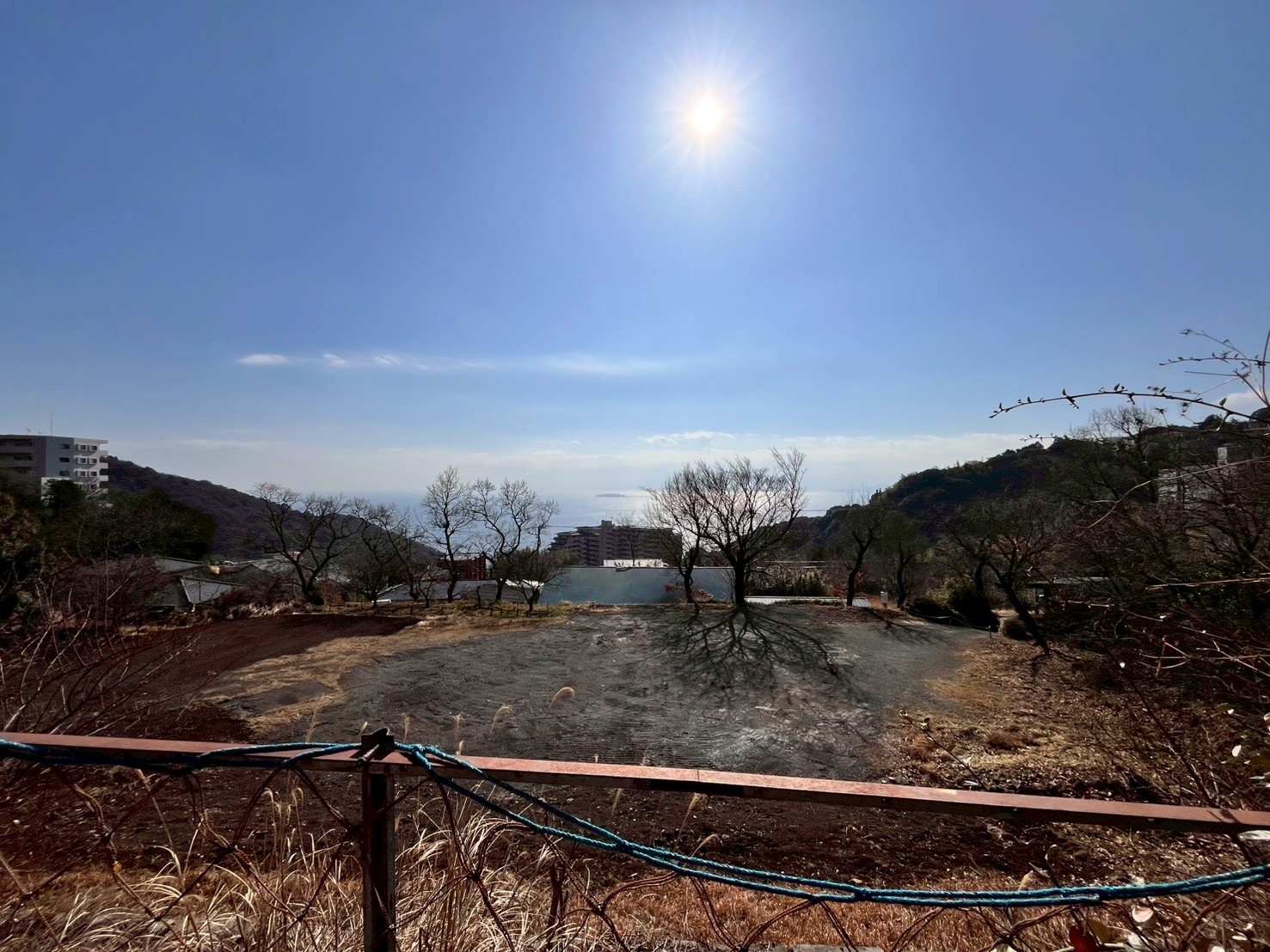 水平線と緑がパノラマに広がるロケーション