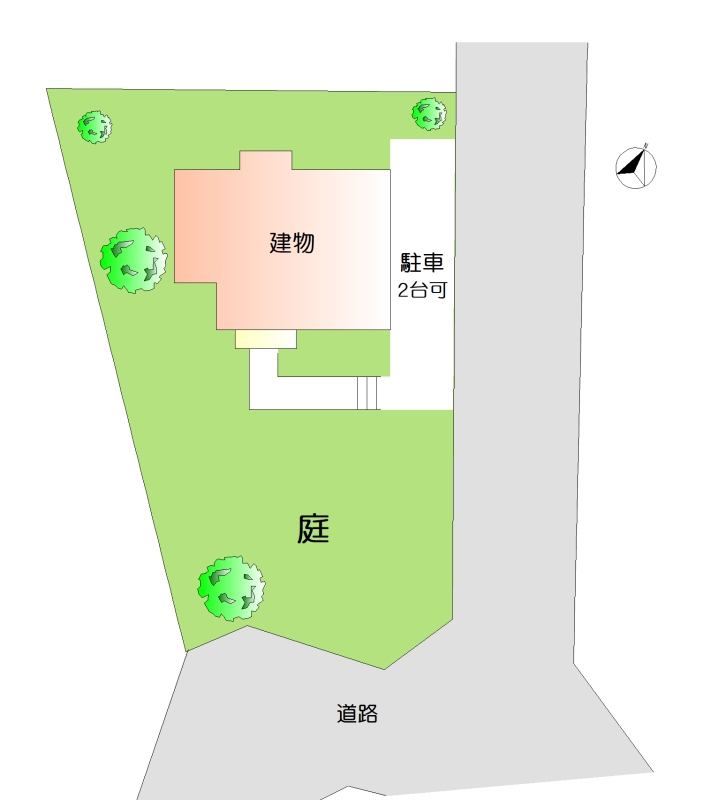 敷地図 広々とした庭